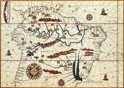 Mappa del Sud America nel 1582 da American School