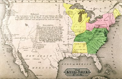 Mappa degli Stati Uniti nel 1803, da 