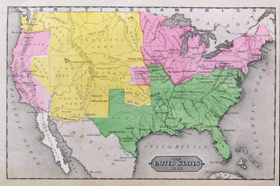Mappa degli Stati Uniti nel 1861, da 