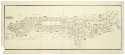 Mappa della città di New York, realizzata sotto la direzione dei Commissari del Dipartimento dei Vigili del Fuoco Metropolitano, che mostra la posizione degli edifici in possesso e uso del Dipartimento dei Vigili del Fuoco Metropolitano e del Dipartimento  da American School