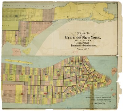 Mappa della città di New York, che mostra le sue divisioni politiche e suddivisioni da American School