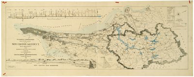 Mappa del nuovo acquedotto di Croton, vecchio acquedotto e condotta del fiume Bronx, anche i bacini idrografici di Croton, Bronx da American School