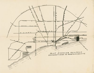 Mappa che mostra i collegamenti ferroviari al sito proposto per l