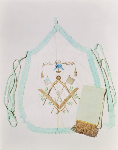 Grembiule e fascia massonica, 1770-1800 da American School