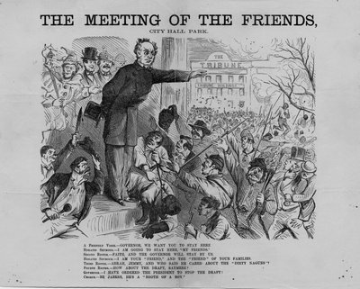 Incontro degli amici, City Hall Park, pubblicato da H.L. Stephens, New York, c.1863 da American School