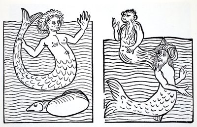 Sirene e Tritoni, da La guida mondiale a gnomi, fate, elfi e altri piccoli esseri di Thomas Keightley, pubblicato nel 1880 da American School