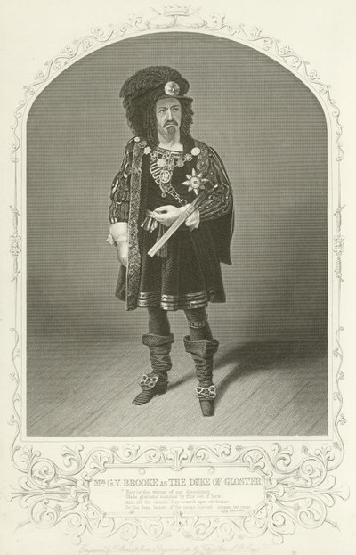 Mr G V Brooke come il Duca di Gloster, Riccardo III, Atto I, Scena I da American School