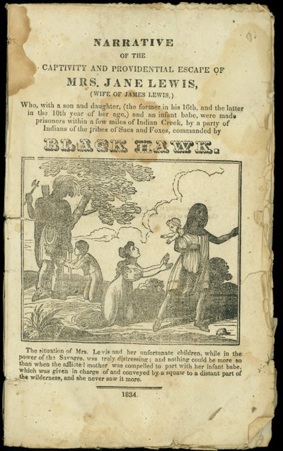 Narrativa della prigionia e della provvidenziale fuga di Mrs Jane Lewis, pubblicata nel 1832 da American School