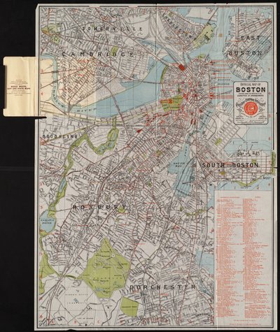 Mappa ufficiale di Boston, c.1895 da American School