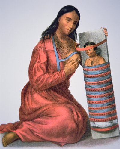 Madre e bambino Ojibwa, c.1821 da American School