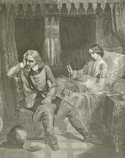 Oliver Cromwell al letto di morte di sua figlia da American School