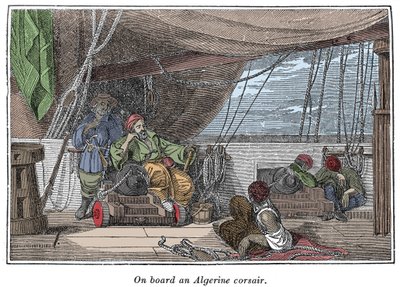 A bordo di una nave di pirati algerini Illustrazione da 