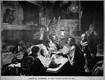 Operai orientali (cinesi) negli Stati Uniti nel 1875 da American School