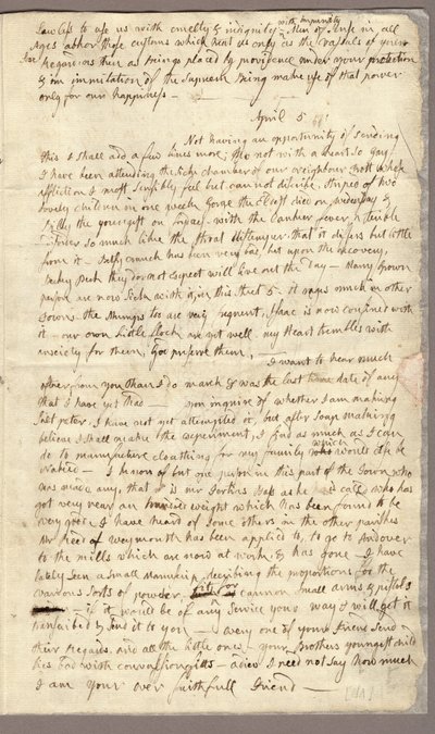 Pagina 3, Lettera di Abigail Adams a John Adams, 31 marzo - 5 aprile 1776 da American School
