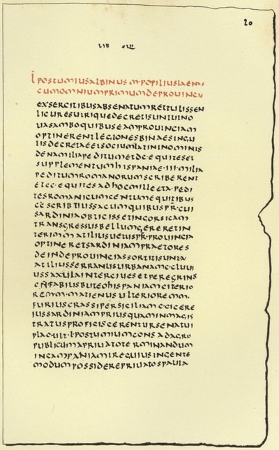 Pagina dalla Storia di Roma di Livio da American School