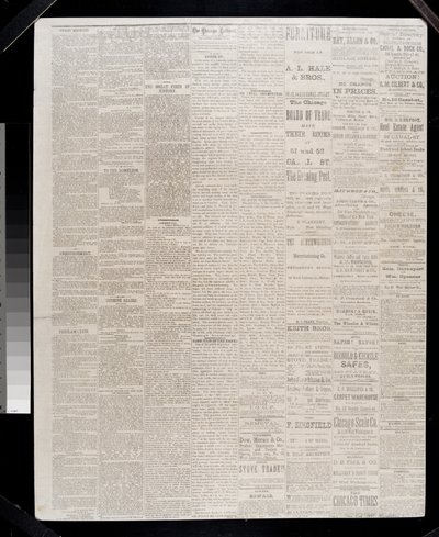 Pagina del Chicago Tribune, 11 ottobre 1871 da American School