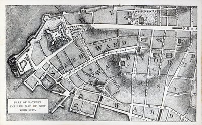 Parte della mappa più piccola di New York City di Bernard Ratzer da American School