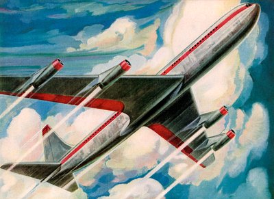 Jet Passeggeri che Decolla nel Cielo da American School