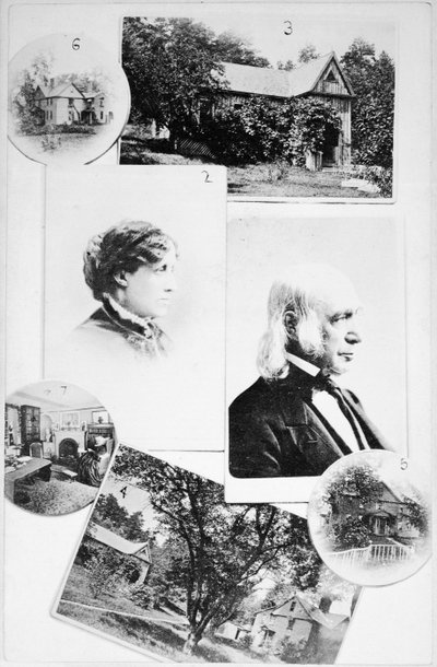 Immagini della famiglia Alcott e della loro casa da American School