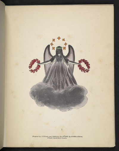 Tavola 1. Un angelo oscuro. Spectropia; o, Sorprendenti illusioni spettrali che mostrano fantasmi ovunque, e di qualsiasi colore, ecc. ser. 1. J.H. Brown, 1864 da American School