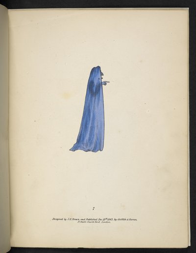 Tavola 7. Un fantasma in blu. Spectropia; o, Sorprendenti illusioni spettrali che mostrano fantasmi ovunque, e di qualsiasi colore, ecc. ser. 1. J.H. Brown 1864 da American School