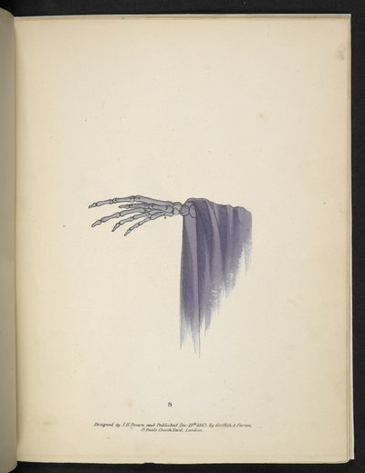 Tavola 8. Una mano scheletrica. Spectropia; o, Sorprendenti illusioni spettrali che mostrano fantasmi ovunque, e di qualsiasi colore, ecc. ser. 1. J.H. Brown 1864 da American School