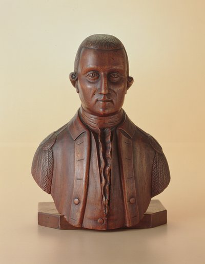 Busto ritratto di George Washington (1732-99) 1810 circa (legno) da American School
