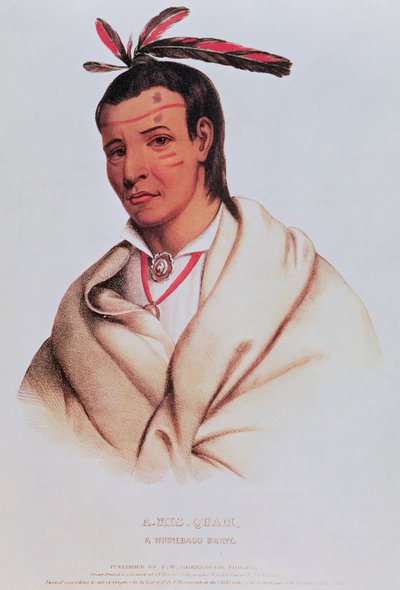 Ritratto di A-Mis-Quam, un coraggioso winnebago da American School