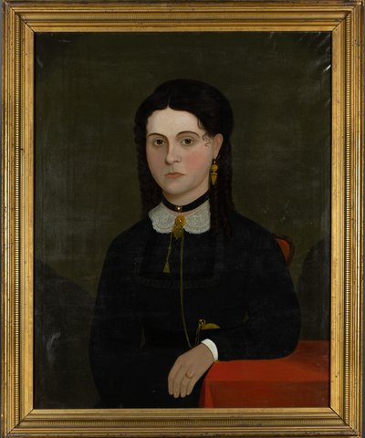 Ritratto di Elizabeth Laverton Winn (nata nel 1833) 1853-60 (olio su tela) (vedi 199361 per la coppia) da American School