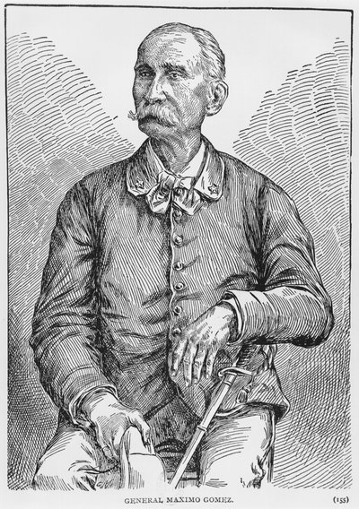 Ritratto del Generale Maximo Gomez (1836-1905) da The Story of Cuba di Murat Halstead, pubblicato nel 1898 da American School