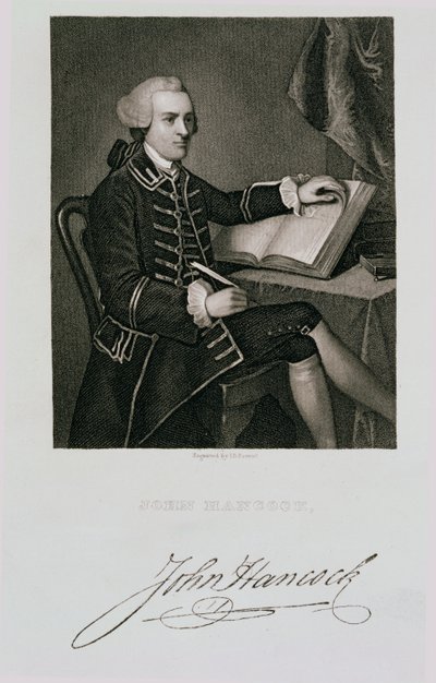 Ritratto di John Hancock, inciso da John B. Forrest (1814-70) da American School