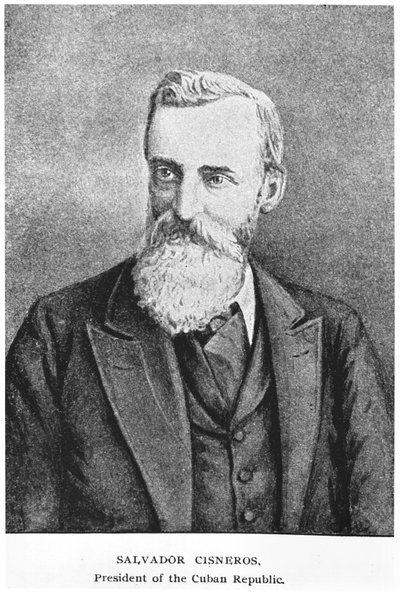 Ritratto di Salvador Cisneros Betancourt (1828-1914) da The Story of Cuba di Murat Halstead, pubblicato nel 1898 da American School