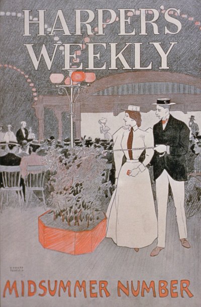 Poster pubblicitario per Harpers Weekly, Numero di mezza estate da American School