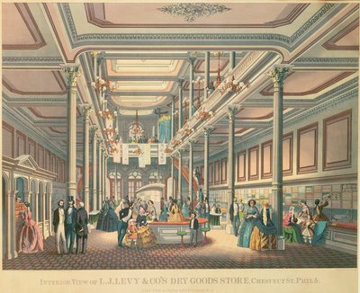Poster pubblicitario per Levys Dry Goods Store, Philadelphia, pubblicato da L.N. Rosenthal da American School