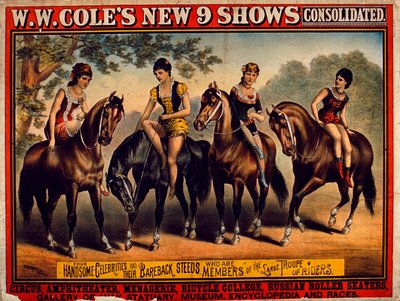 Poster pubblicitario per i nuovi 9 spettacoli consolidati di W.W. Coles da American School