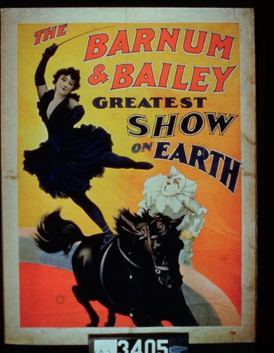 Poster pubblicitario per il Barnum and Bailey Greatest Show on Earth da American School