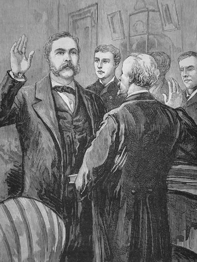 Il Presidente Chester A. Arthur presta giuramento dopo la morte di James Garfield il 20 settembre 1881 da American School