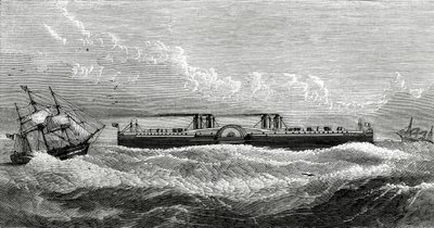 Proposta di traghetto tra Dover e Calais, illustrazione da Appletons Journal, 4 maggio 1872 da American School