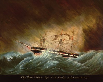 La Regina Vittoria, al largo delle Azzorre (olio su tela) da American School
