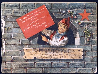 R.H. Macy & Co. Importatori, Produttori e Rivenditori [copertina del catalogo], 1890 da American School