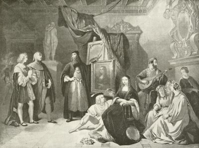Raffaello presentato a Da Vinci (incisione) da American School