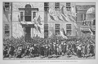 Lettura della Dichiarazione di Indipendenza ai cittadini di Filadelfia, 8 luglio 1776 da American School