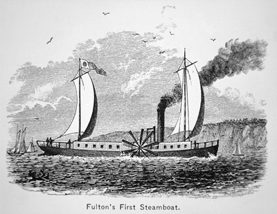 Il primo battello a vapore di Robert Fulton, il 