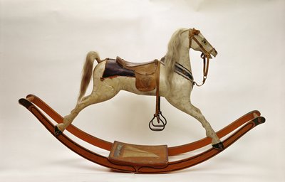Cavallo a dondolo (legno e pelle) da American School