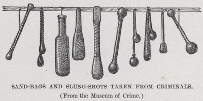 Sacchi di sabbia e mazze prese dai criminali (litografia) da American School