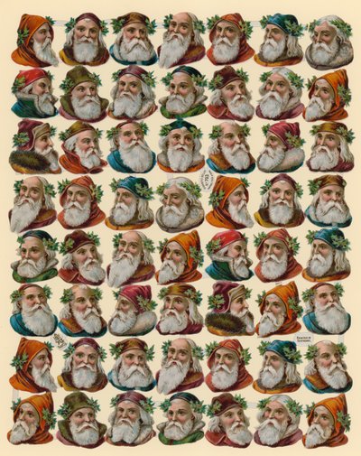 Babbo Natale, foglio di teste da American School