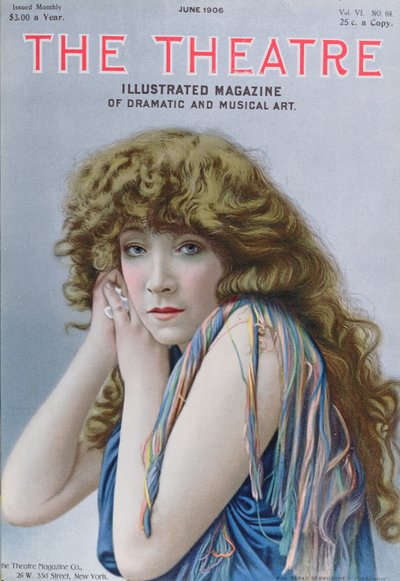Sarah Bernhardt nel ruolo della Strega, una commedia di Sardou, illustrazione di copertina della rivista Theatre, giugno 1906 da American School