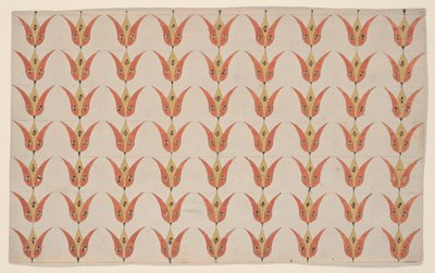 Sette file di tulipani, Fraktur Painting, c.1800-20 da American School