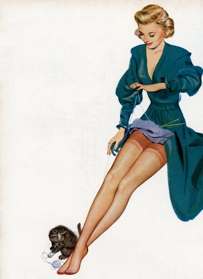 Donna sexy che mostra le sue calze da American School