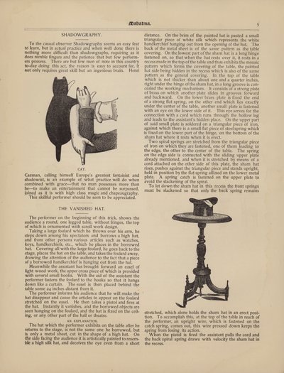 Ombrografia, Il gatto, Il cappello scomparso da American School